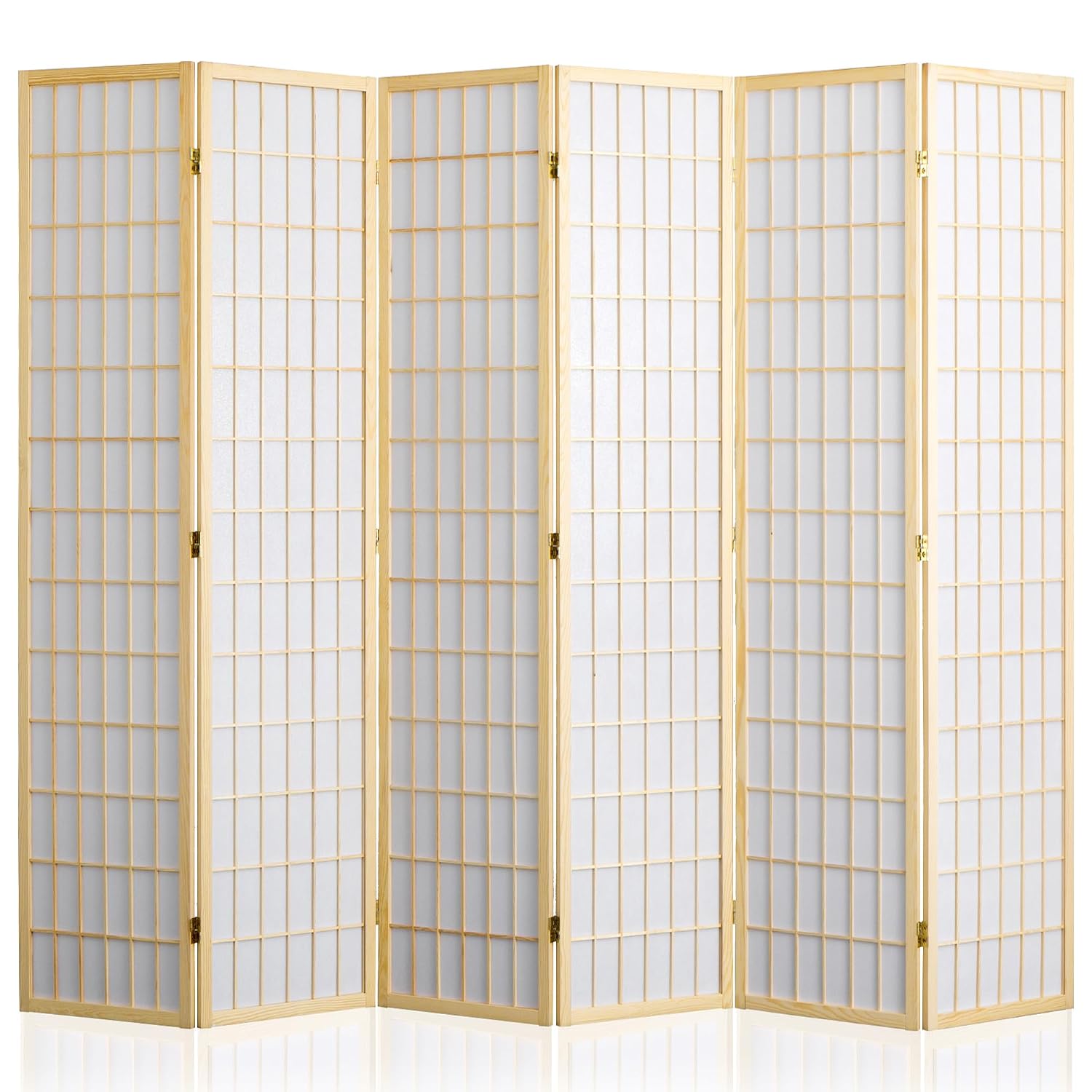 Shoji Screen Divider - 6 Panel Folding Room Divider Privacy