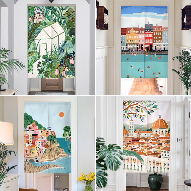 Noren Curtain Doorway - Nordic Ins Hand-painted Painting Door Curtain