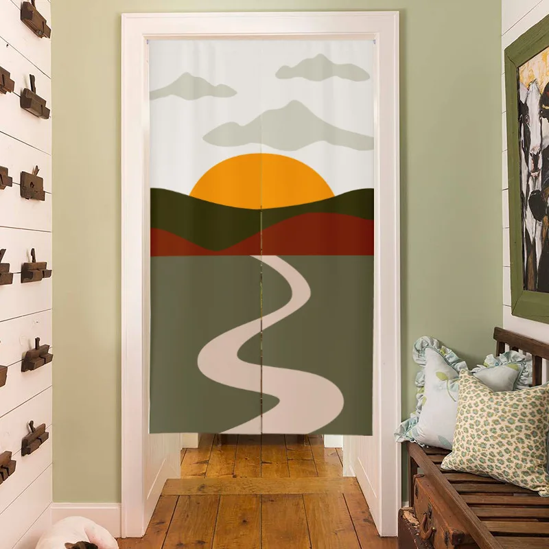 Noren Curtain Doorway - Nordic Landscape Painted Doorway Curtains for