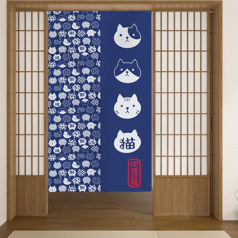 VIKAMA Japanese-Style Cat Patt - огляд і ціна Noren Curtain Doorway