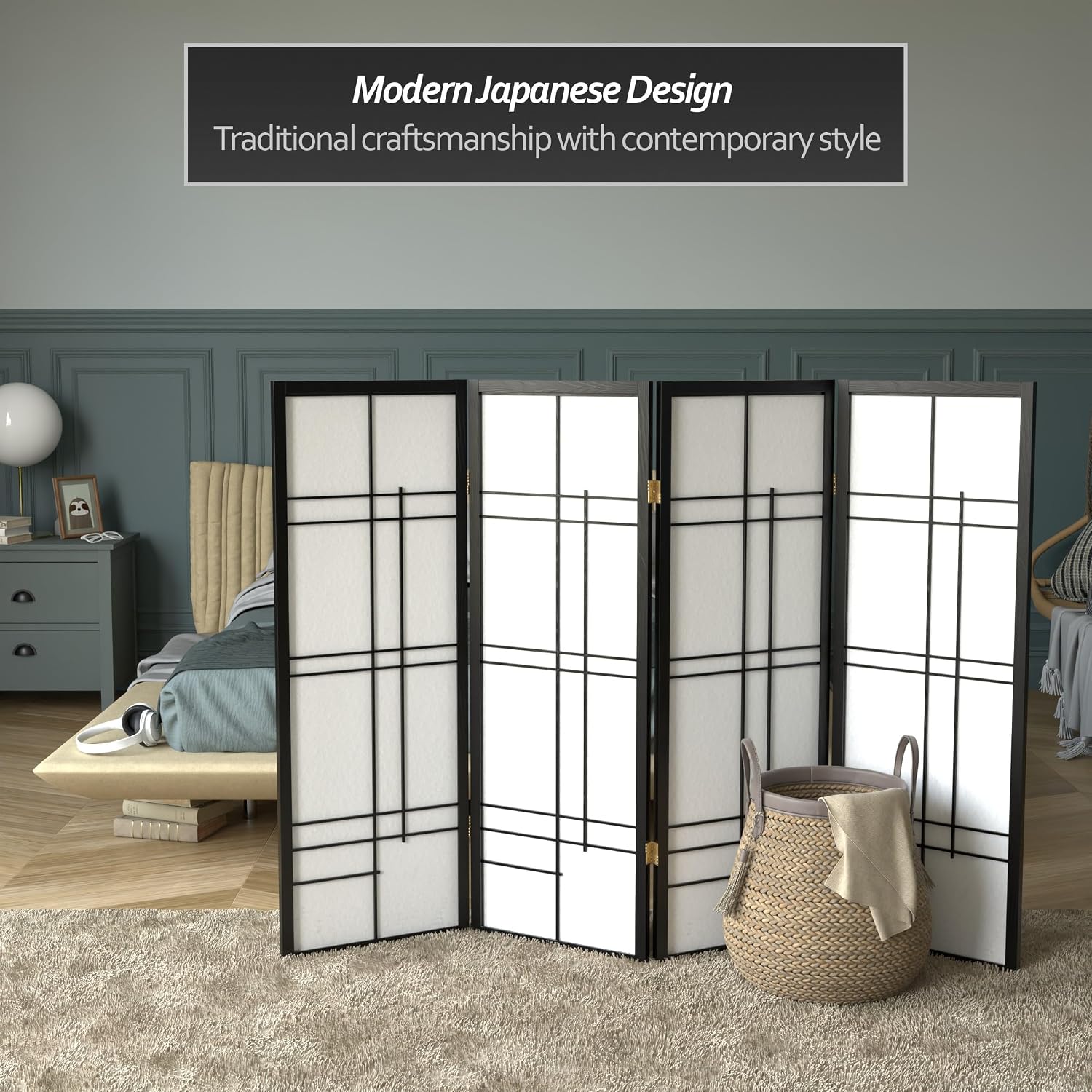 4-Panel Shoji Screen Room Divi - огляд і ціна Shoji Screen Divider