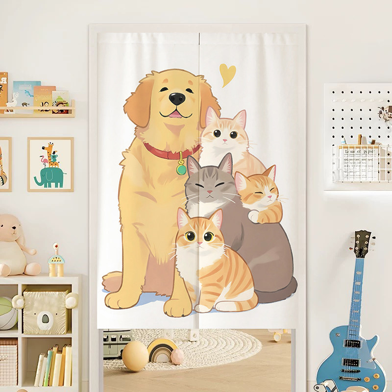 VIKAMA Couple Cats Noren Door  - огляд і ціна Noren Curtain Doorway