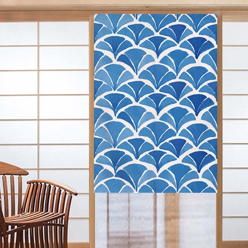 Waves Texture Japanese Noren D - огляд і ціна Noren Curtain Doorway