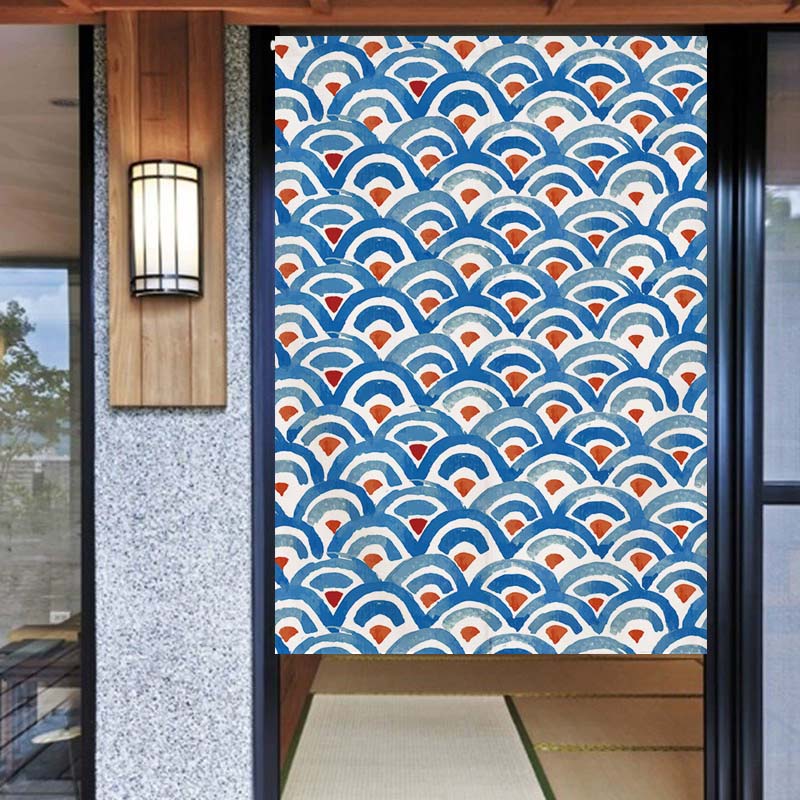 Waves Texture Japanese Noren D - огляд і ціна Noren Curtain Doorway
