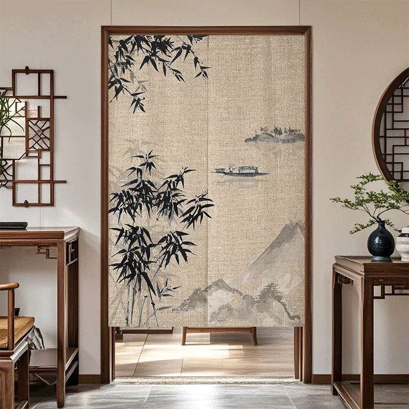 VIKAMA Ink Bamboo Noren Door C - огляд і ціна Noren Curtain Doorway