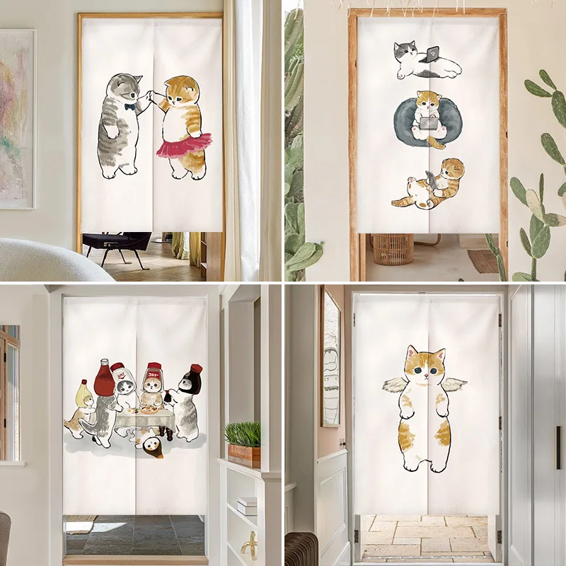 Funny Cat Japanese Door Curtai - огляд і ціна Noren Curtain Doorway