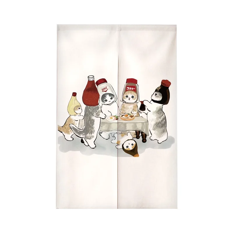 Funny Cat Japanese Door Curtai - огляд і ціна Noren Curtain Doorway