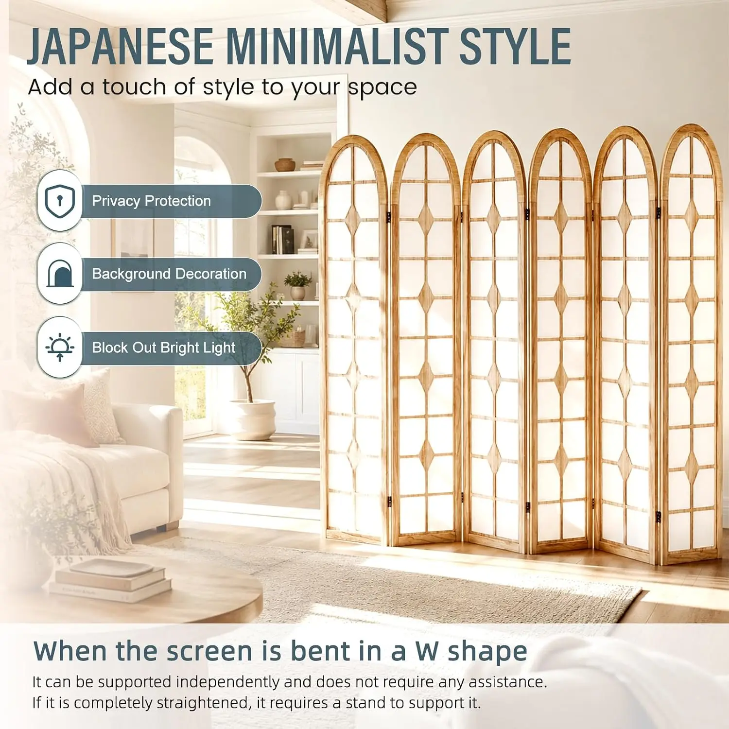 6 Panel Shoji Room Divider, Wo - огляд і ціна Shoji Screen Divider