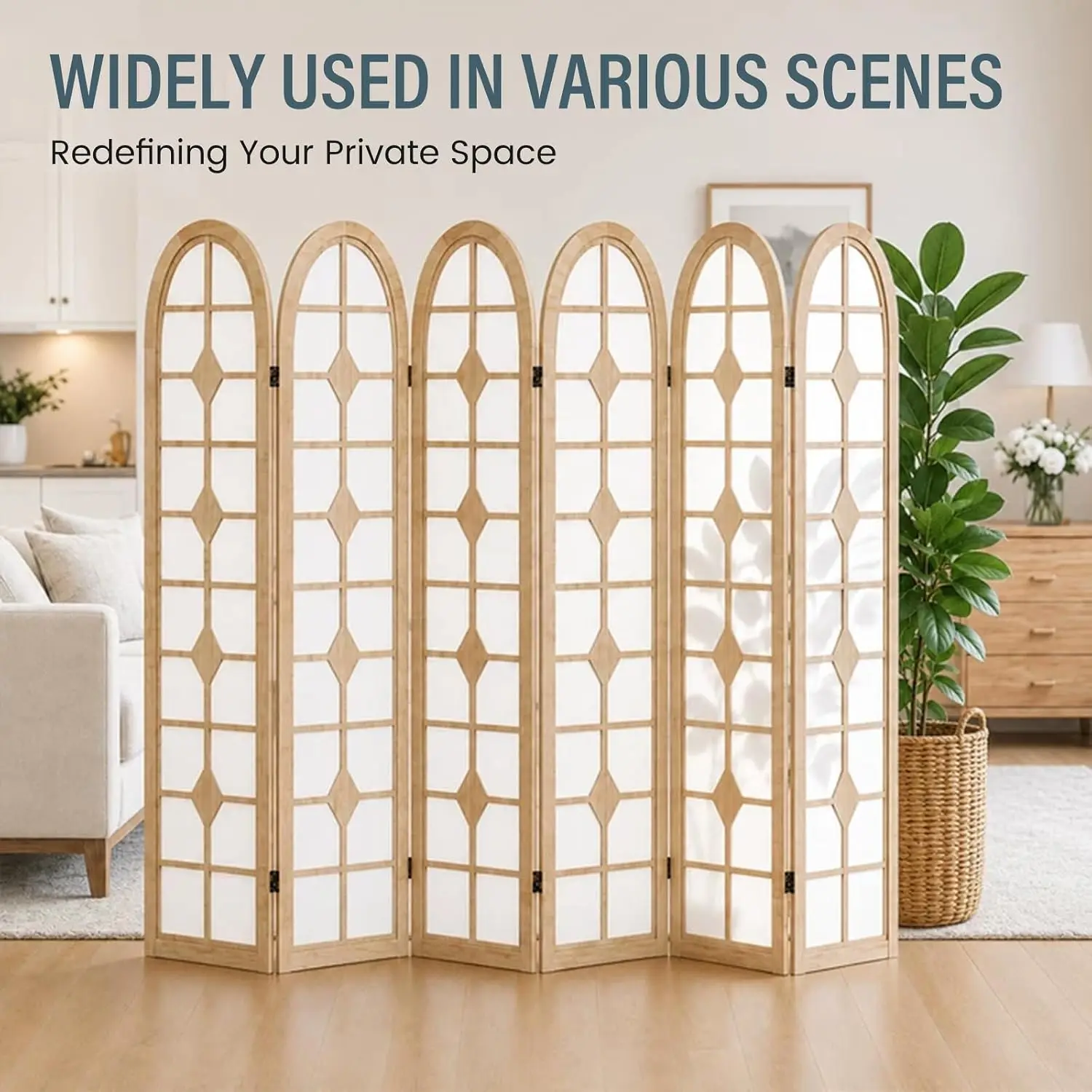 6 Panel Shoji Room Divider, Wo - огляд і ціна Shoji Screen Divider