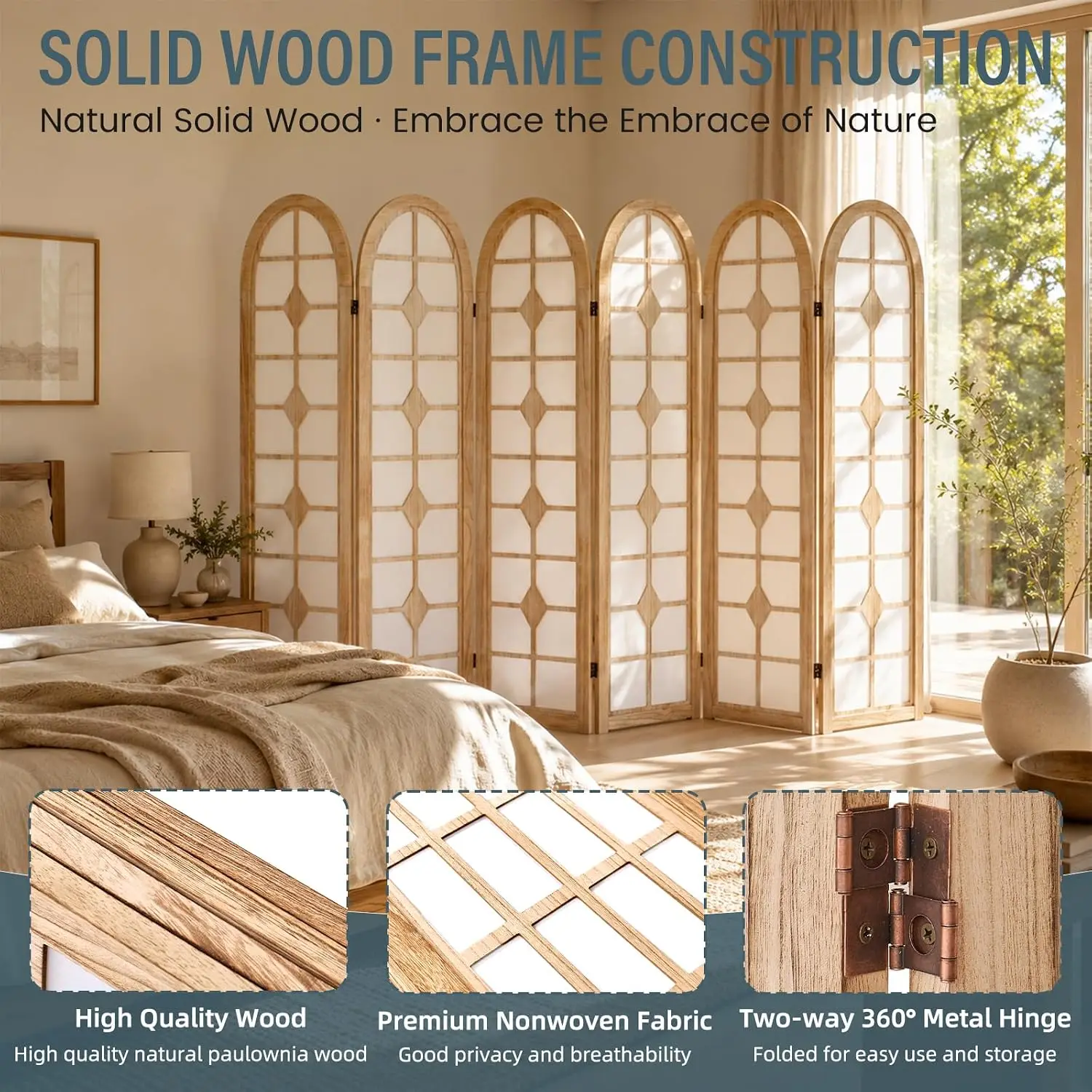 6 Panel Shoji Room Divider, Wo - огляд і ціна Shoji Screen Divider