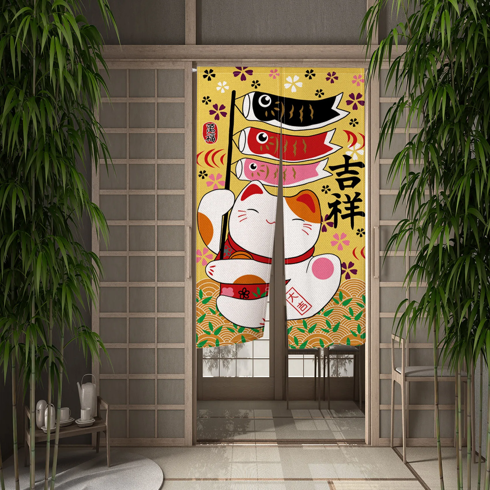 Japanese Noren Door Curtain Lu - огляд і ціна Noren Curtain Doorway