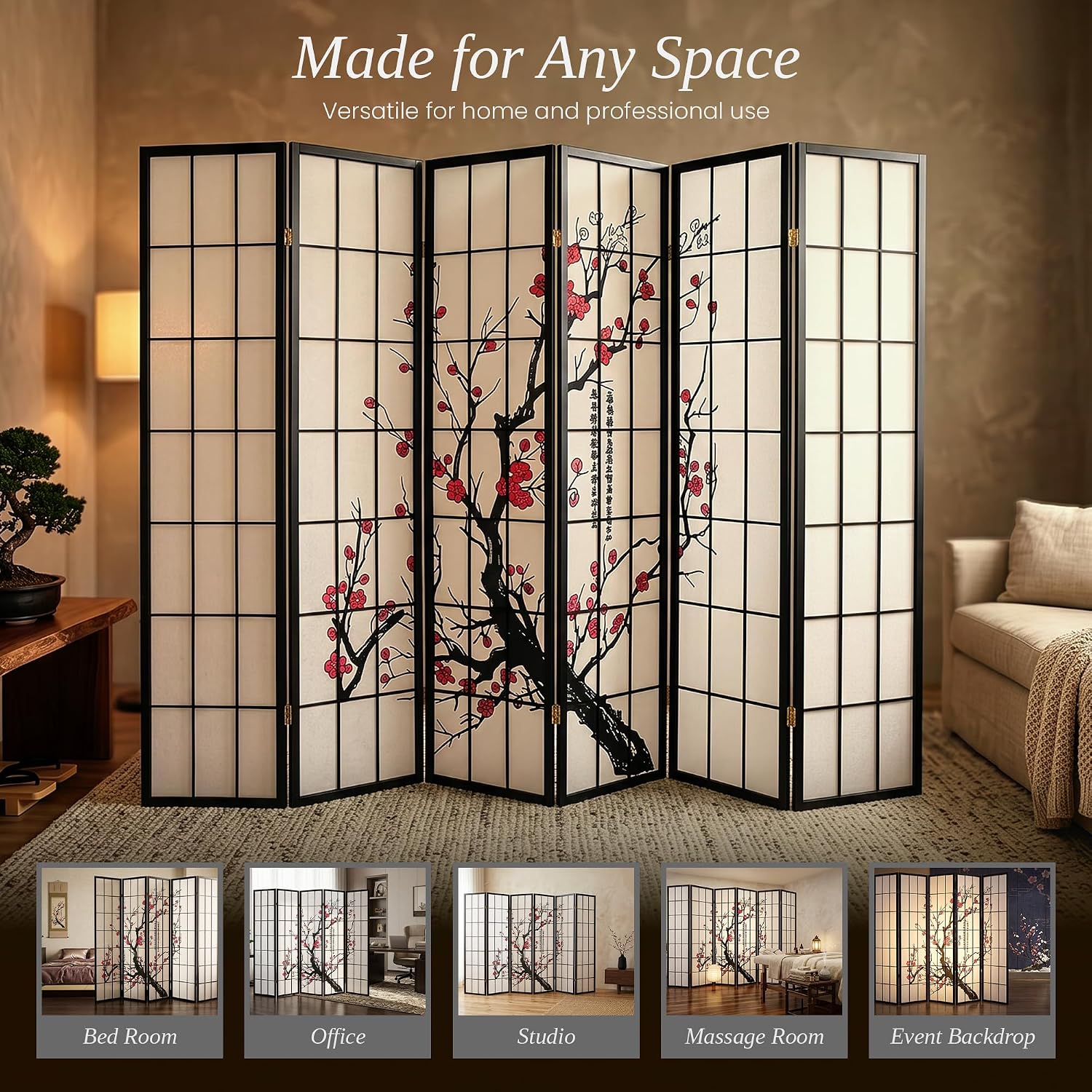 6-Panel Room Divider Shoji Sty - огляд і ціна Shoji Screen Divider