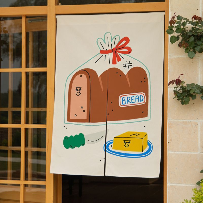 VIKAMA Cute Hand Drawn Bread P - огляд і ціна Noren Curtain Doorway
