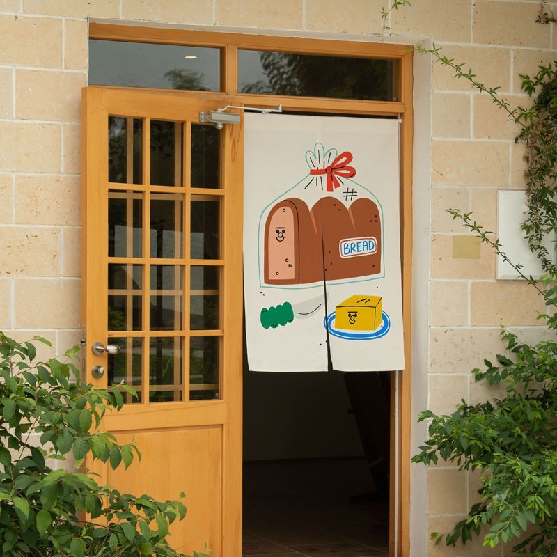 VIKAMA Cute Hand Drawn Bread P - огляд і ціна Noren Curtain Doorway
