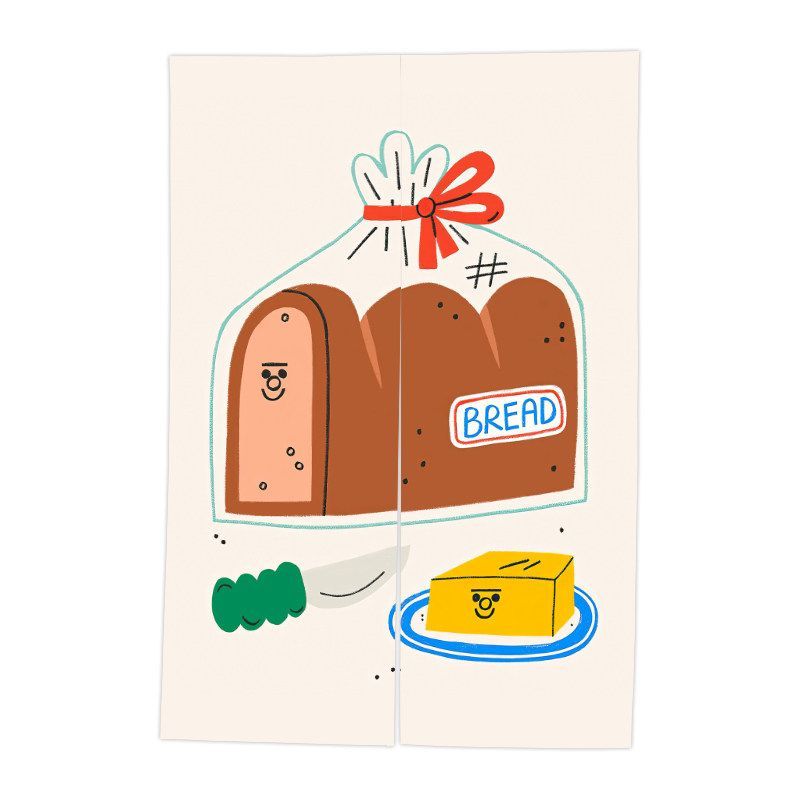 VIKAMA Cute Hand Drawn Bread P - огляд і ціна Noren Curtain Doorway