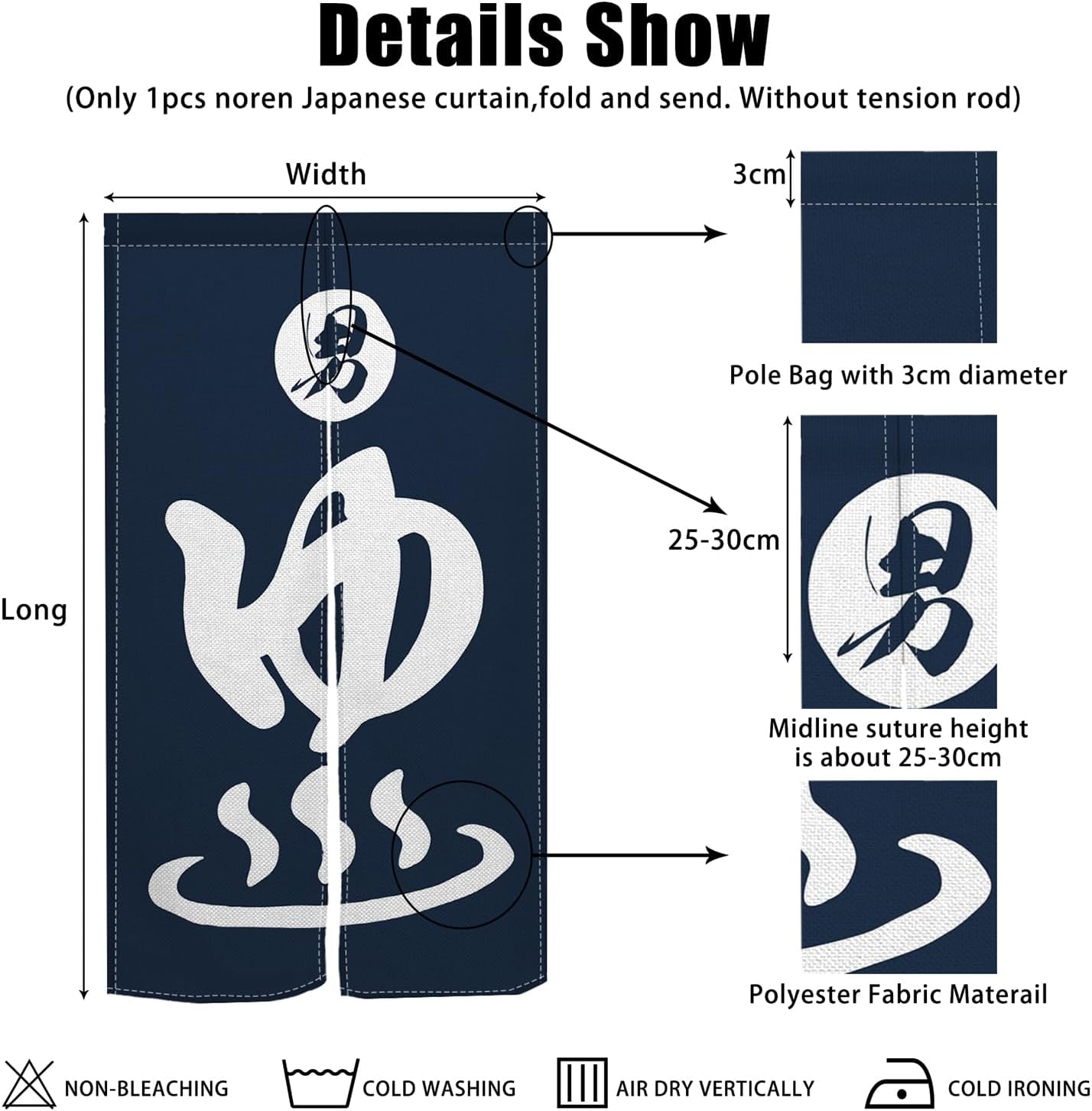 Long Japanese Noren Doorway Cu - огляд і ціна Noren Curtain Doorway